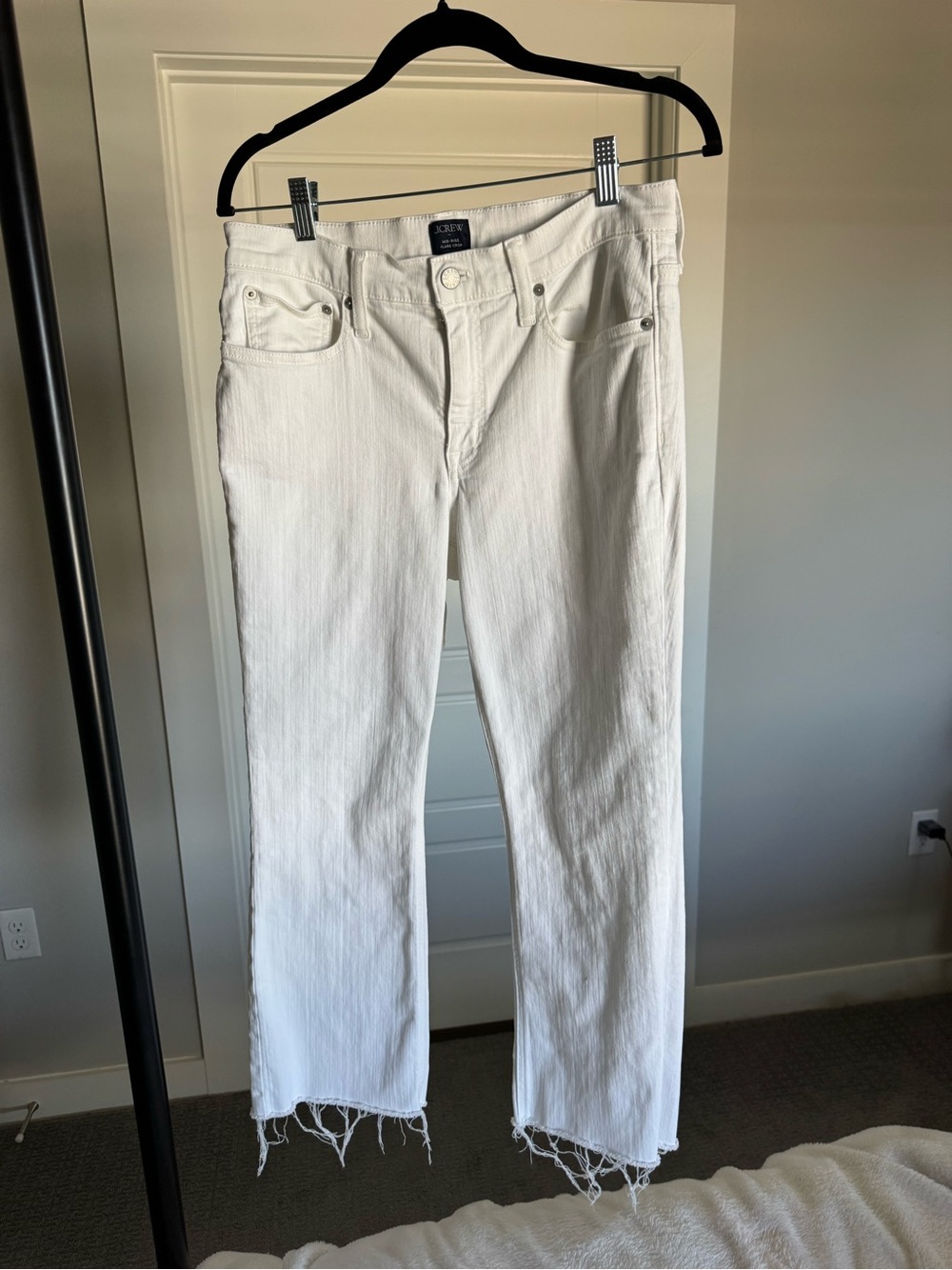 J. Crew White Straight-Leg Jeans